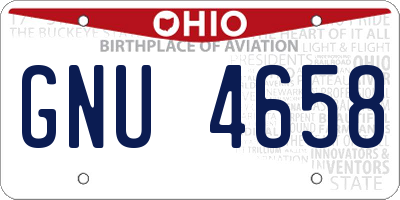 OH license plate GNU4658