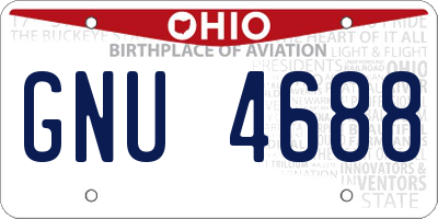 OH license plate GNU4688