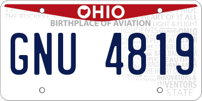 OH license plate GNU4819
