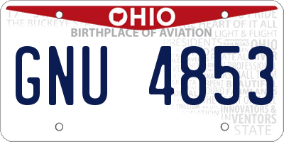 OH license plate GNU4853
