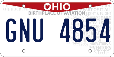 OH license plate GNU4854
