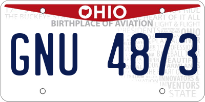OH license plate GNU4873