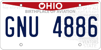 OH license plate GNU4886