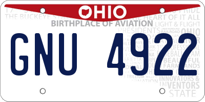 OH license plate GNU4922