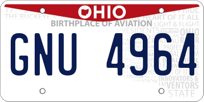 OH license plate GNU4964