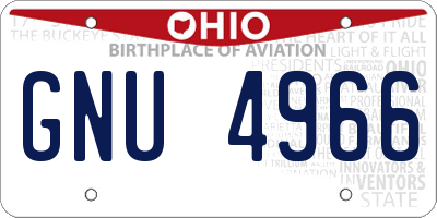 OH license plate GNU4966