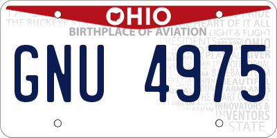 OH license plate GNU4975
