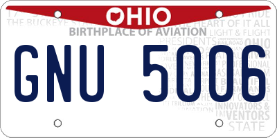 OH license plate GNU5006