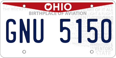 OH license plate GNU5150