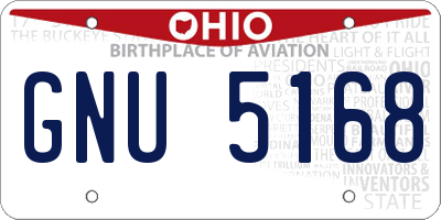OH license plate GNU5168