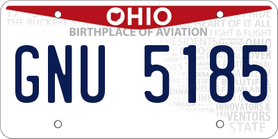 OH license plate GNU5185