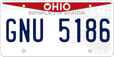 OH license plate GNU5186