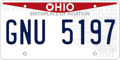 OH license plate GNU5197