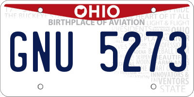 OH license plate GNU5273