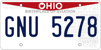OH license plate GNU5278