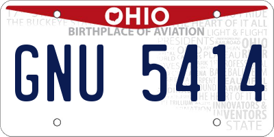OH license plate GNU5414