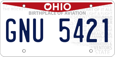 OH license plate GNU5421