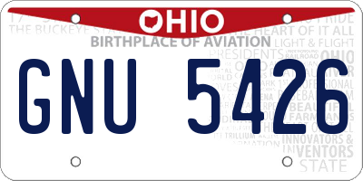 OH license plate GNU5426