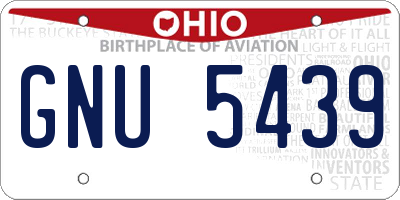 OH license plate GNU5439