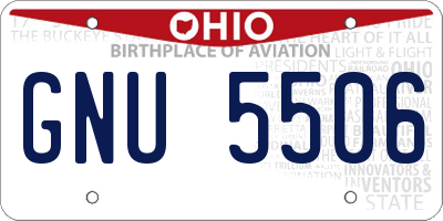OH license plate GNU5506