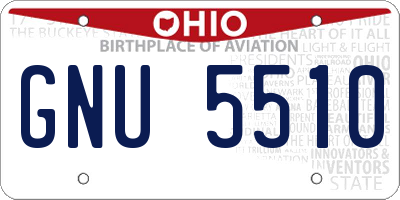OH license plate GNU5510