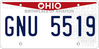 OH license plate GNU5519