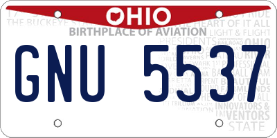 OH license plate GNU5537