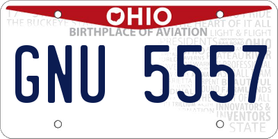 OH license plate GNU5557