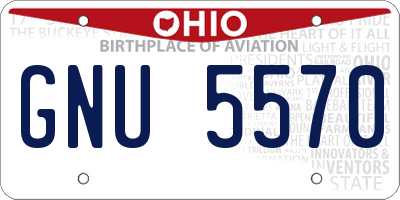 OH license plate GNU5570