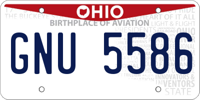 OH license plate GNU5586