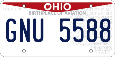 OH license plate GNU5588