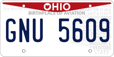 OH license plate GNU5609
