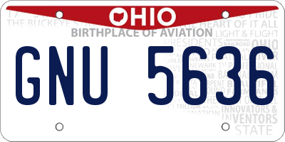 OH license plate GNU5636