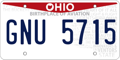 OH license plate GNU5715