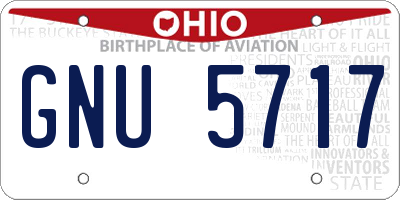 OH license plate GNU5717