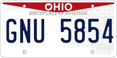 OH license plate GNU5854