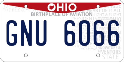 OH license plate GNU6066