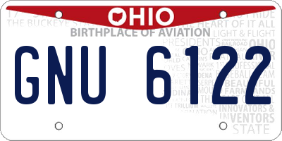 OH license plate GNU6122