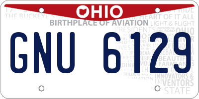 OH license plate GNU6129