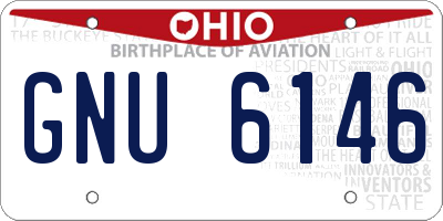 OH license plate GNU6146
