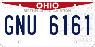 OH license plate GNU6161