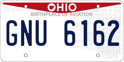 OH license plate GNU6162