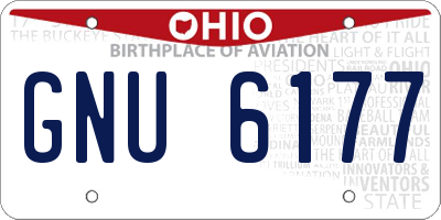 OH license plate GNU6177