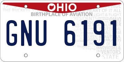 OH license plate GNU6191