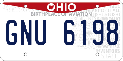 OH license plate GNU6198
