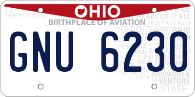 OH license plate GNU6230
