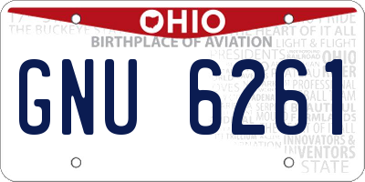 OH license plate GNU6261
