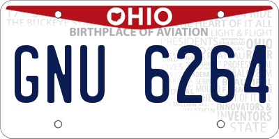 OH license plate GNU6264