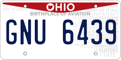 OH license plate GNU6439