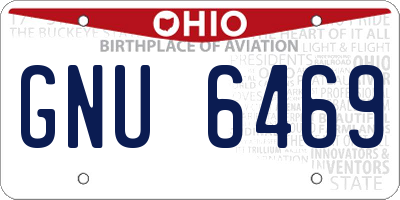 OH license plate GNU6469